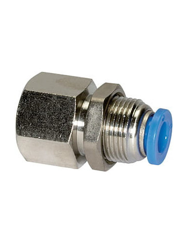 Złączka pneumatyczna wtykowa grodziowa R 1/8 GW do węża fi 12 mm, mosiądz niklowany | Pneumatyka | Eshop Dopak | Wszystko dla Pr