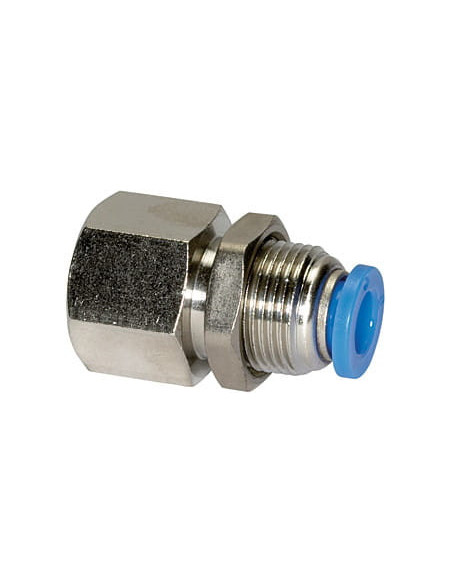Złączka pneumatyczna wtykowa grodziowa R 1/8 GW do węża fi 12 mm, mosiądz niklowany | Pneumatyka | Eshop Dopak | Wszystko dla Pr