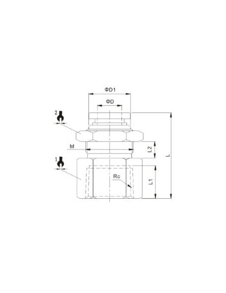 Złączka pneumatyczna wtykowa grodziowa R 1/8 GW do węża fi 12 mm, mosiądz niklowany | Pneumatyka | Eshop Dopak | Wszystko dla Pr