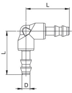 kolanko pod wąż 4 mm 2