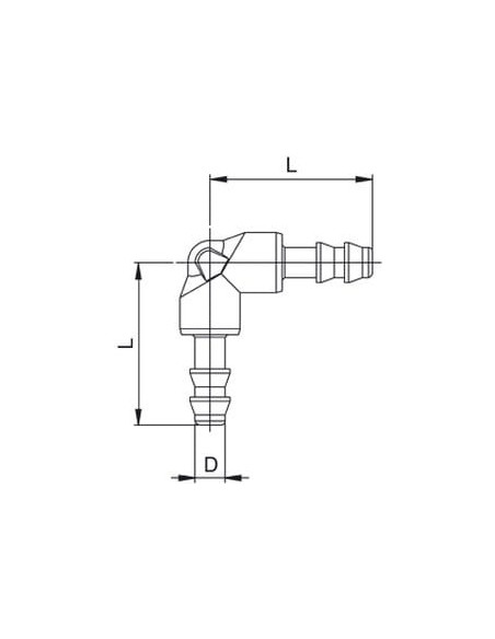 kolanko pod wąż 4 mm