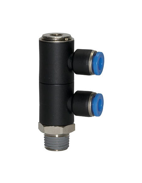 Rozdzielacz wtykowy pneumatyczny 2x banjo R 1/8 GZ do węża fi 8 mm, tworzywo sztuczne | Pneumatyka | Eshop Dopak | Wszystko dla 