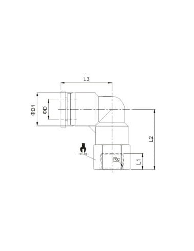 Złączka pneumatyczna wtykowa kątowa G 3/8 GW do węża fi 8 mm, tworzywo sztuczme | Pneumatyka | Eshop Dopak | Wszystko dla Przemy