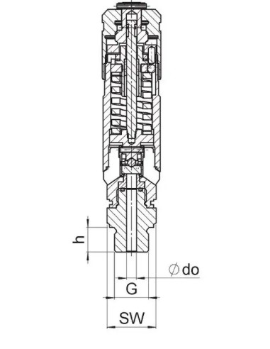 Zawór bezpieczeństwa DN10 G 1/4",Potw  130 bar,s.nierdz | Pneumatyka | Eshop Dopak | Wszystko dla Przemysłu