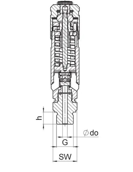 Zawór bezpieczeństwa DN10 G 1/4",Potw  130 bar,s.nierdz | Pneumatyka | Eshop Dopak | Wszystko dla Przemysłu