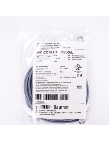 Przełącznik precyzyjny, BAUMER, MY COM L75P/200/L | Elektryka | Eshop Dopak | Wszystko dla Przemysłu