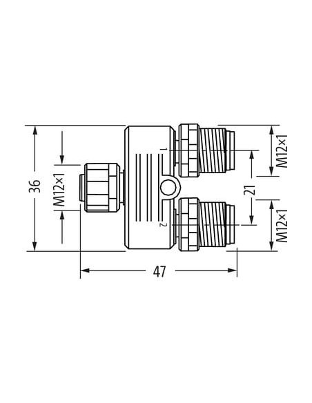 Trójnik Cube67, 6-polowy, M12, ekranowany 7000-46101-0000000 | Przewody i Złącza | Eshop Dopak | Wszystko dla Przemysłu