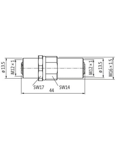 Złącze panelowe M12 żeńskie/żeńskie 4-polowe, d-cod. 7000-44611-0000000 | Przewody i Złącza | Eshop Dopak | Wszystko dla Przemys