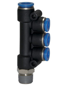 Złączka pneumatyczna wtykowa banjo podwójna R 1/8 GZ do węża fi 4 x 8 mm, tworzywo sztuczne | Pneumatyka | Eshop Dopak | Wszystk