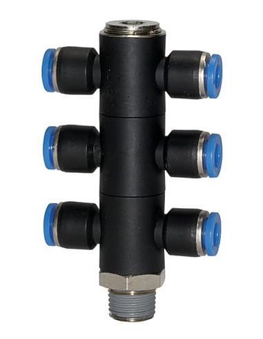 Rozdzielacz wtykowy typu banjo dwustronny R 1/4 GZ do węża fi 8 mm, tworzywo sztuczne | Pneumatyka | Eshop Dopak | Wszystko dla 