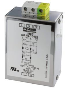 Filtr przeciwzakłóceniowy 1-fazowy, 2-poziomowy 10466 | Elektronika | Eshop Dopak | Wszystko dla Przemysłu