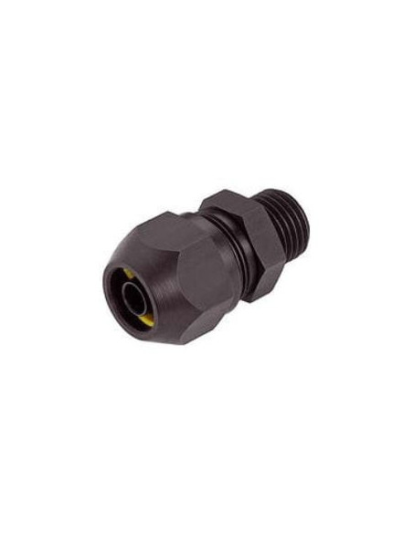 Złączka skręcana do węży z oplotem stalowym fi 9x6 mm,G 3/8 GZ, aluminium anodyzowane