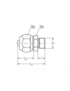 Złączka skręcana do węży z oplotem stalowym fi 9x6 mm,G 1/2 GZ, aluminium anodyzowane 2