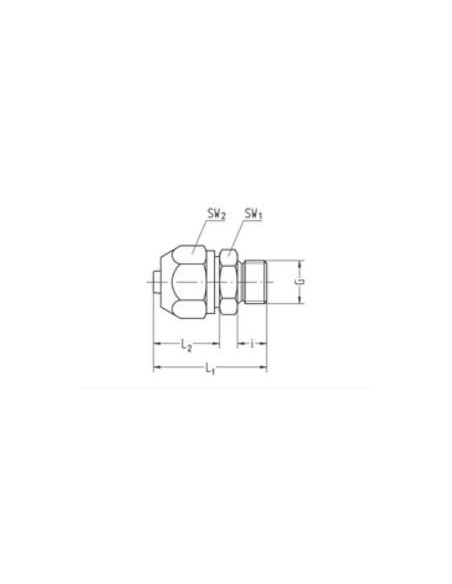 Złączka skręcana do węży z oplotem stalowym fi 9x6 mm,G 1/2 GZ, aluminium anodyzowane