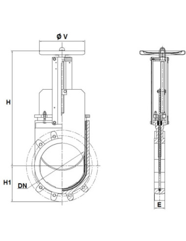 Zasuwa nożowa DN250 GG25 /304/NBR obustronnie szczelna | Hydraulika | Eshop Dopak | Wszystko dla Przemysłu
