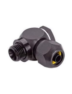 Złączka kątowa skręcana do węży z oplotem stalowym fi 9x6 mm, G 1/4 GZ, aluminium anodyzowane