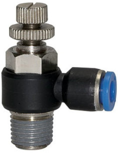 Zawór dławiąco-zwrotny wtykowy do zaworów R 3/8 GZ, do węża fi 10 mm, tworzywo sztuczne | Hydraulika | Eshop Dopak | Wszystko dl