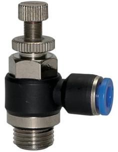 Zawór dławiąco-zwrotny wtykowy do zaworów G 1/4 GZ, do węża fi 6 mm, tworzywo sztuczne | Hydraulika | Eshop Dopak | Wszystko dla