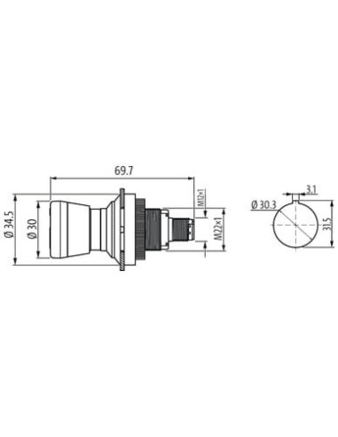 Zatrzymanie awaryjne 30 2NC M12(5) 69101 | Elektryka | Eshop Dopak | Wszystko dla Przemysłu