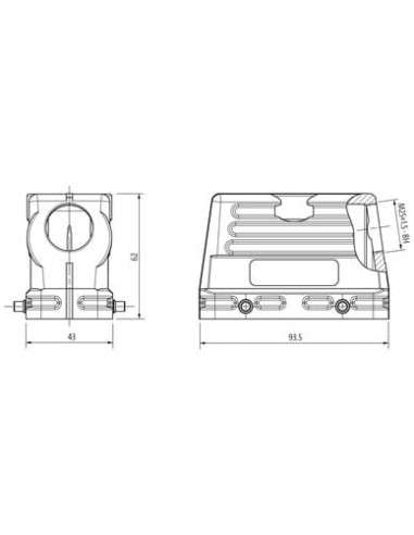 Obudowa Modlink Heavy B16, niski profil, IP65  70MH-GTFNQ-A02C000 | Przewody i Złącza | Eshop Dopak | Wszystko dla Przemysłu