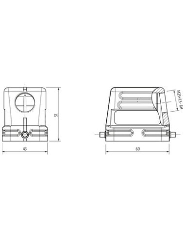 Obudowa złącza Modlink Heavy B6 niski profil, IP65, M20  70MH-GTDNL-A02B000 | Przewody i Złącza | Eshop Dopak | Wszystko dla Prz