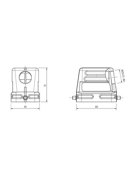 Obudowa złącza Modlink Heavy B6 niski profil, IP65, M20  70MH-GTDNL-A02B000 | Przewody i Złącza | Eshop Dopak | Wszystko dla Prz