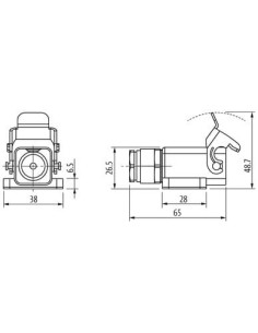 Obudowa złącza Modlink Heavy A3 niski profil, IP65  70MH-GSANL-B01B000 | Przewody i Złącza | Eshop Dopak | Wszystko dla Przemysł 2
