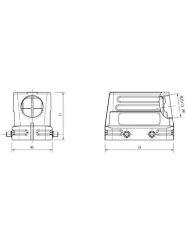 Obudowa Modlink Heavy B10, niski profil, IP65  70MH-GTENQ-A02C000 | Przewody i Złącza | Eshop Dopak | Wszystko dla Przemysłu