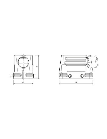 Obudowa Modlink Heavy B10, niski profil, IP65  70MH-GTENQ-A02C000 | Przewody i Złącza | Eshop Dopak | Wszystko dla Przemysłu