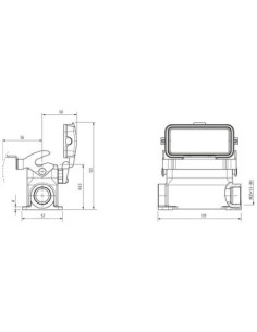 Obudowa Modlink Heavy B16 niski profil, IP65, pojedyncze zamknięcie, M25  70MH-GSFNL-B01C010 | Przewody i Złącza | Eshop Dopak | 2