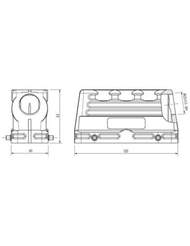 Obudowa Modlink Heavy B24 Hood, niski profil, IP65  70MH-GTGNQ-A02C000 | Przewody i Złącza | Eshop Dopak | Wszystko dla Przemysł
