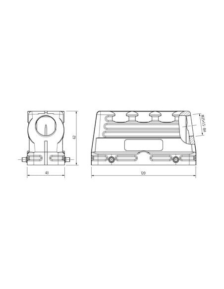 Obudowa Modlink Heavy B24 Hood, niski profil, IP65  70MH-GTGNQ-A02C000 | Przewody i Złącza | Eshop Dopak | Wszystko dla Przemysł
