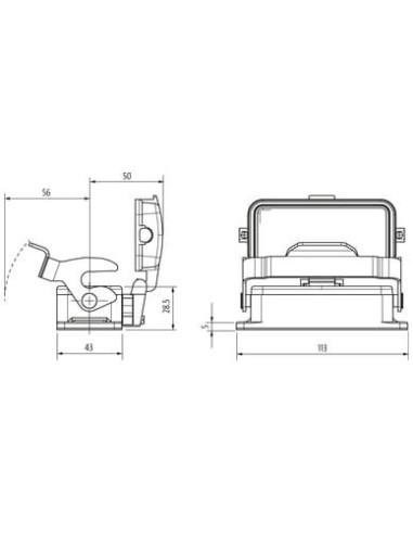 Obudowa Modlink Heavy B16 IP65, zamknięcie zamknięte 70MH-GAFNL-B000010 | Przewody i Złącza | Eshop Dopak | Wszystko dla Przemys