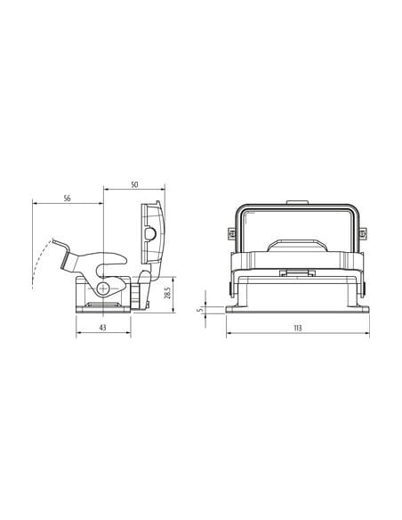 Obudowa Modlink Heavy B16 IP65, zamknięcie zamknięte 70MH-GAFNL-B000010 | Przewody i Złącza | Eshop Dopak | Wszystko dla Przemys