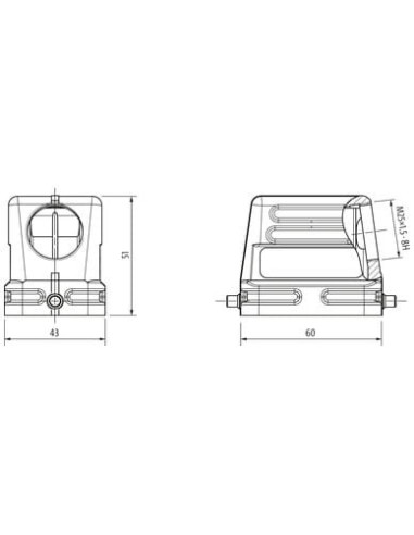 Obudowa Modlink Heavy B6, niskoprofilowa, IP65, odsłonięte zamknięcie, M25 70MH-GTDNL-A02C000 | Przewody i Złącza | Eshop Dopak 