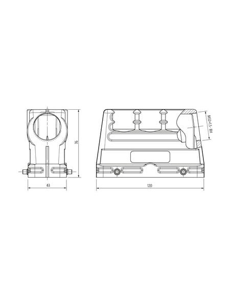 Obudowa Modlink Heavy B24, wysoki profil, IP65 70MH-GTGHQ-A02D000 | Przewody i Złącza | Eshop Dopak | Wszystko dla Przemysłu