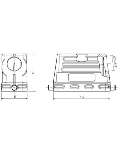 Obudowa Modlink Heavy B16, niski profil, IP65, M25 70MH-GTFNL-A02C000 | Przewody i Złącza | Eshop Dopak | Wszystko dla Przemysłu
