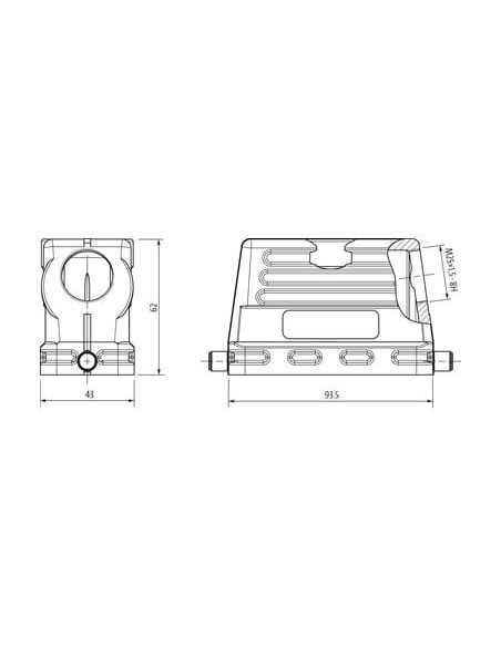 Obudowa Modlink Heavy B16, niski profil, IP65, M25 70MH-GTFNL-A02C000 | Przewody i Złącza | Eshop Dopak | Wszystko dla Przemysłu