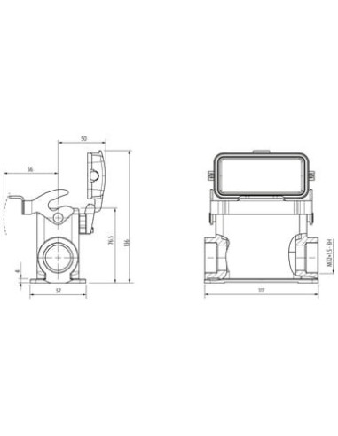 Obudowa Modlink Heavy B16, wysoki profil, IP65, M32 70MH-GSFHL-B02D010 | Przewody i Złącza | Eshop Dopak | Wszystko dla Przemysł