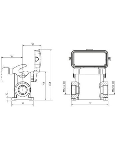 Obudowa Modlink Heavy B10, wysoki profil, IP65, M25 70MH-GSEHL-B02C010 | Przewody i Złącza | Eshop Dopak | Wszystko dla Przemysł