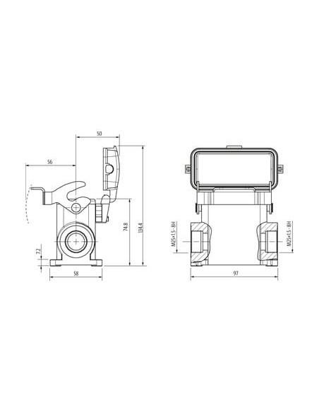 Obudowa Modlink Heavy B10, wysoki profil, IP65, M25 70MH-GSEHL-B02C010 | Przewody i Złącza | Eshop Dopak | Wszystko dla Przemysł