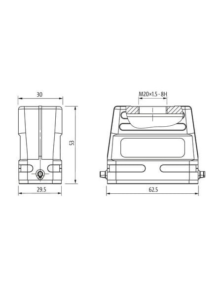 Obudowa Modlink Heavy A10 niski profil, IP65 70MH-GTBNL-A01B000 | Przewody i Złącza | Eshop Dopak | Wszystko dla Przemysłu