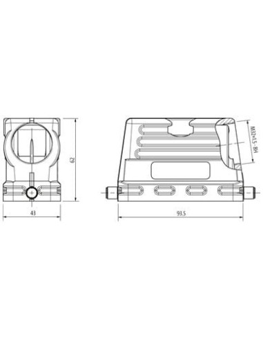 Obudowa Modlink Heavy B16, niski profil, IP65, M25 70MH-GTFNL-A02D000 | Przewody i Złącza | Eshop Dopak | Wszystko dla Przemysłu