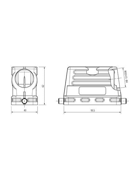 Obudowa Modlink Heavy B16, niski profil, IP65, M25 70MH-GTFNL-A02D000 | Przewody i Złącza | Eshop Dopak | Wszystko dla Przemysłu