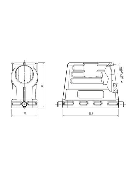 Obudowa Modlink Heavy B16 IP65, zamknięcie zamknięte, M32 70MH-GTFHL-A02D000 | Przewody i Złącza | Eshop Dopak | Wszystko dla Pr