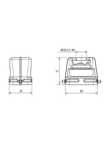 Obudowa Modlink Heavy B6 niski profil, IP65, M20 70MH-GTDNL-A01B000 | Przewody i Złącza | Eshop Dopak | Wszystko dla Przemysłu