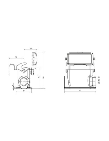 Obudowa Modlink Heavy B16 wysoki profil, IP65 70MH-GSFHL-B01D010 | Przewody i Złącza | Eshop Dopak | Wszystko dla Przemysłu