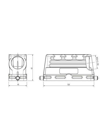 Obudowa Modlink Heavy B24, niski profil, IP65 70MH-GTGNL-A02D000 | Przewody i Złącza | Eshop Dopak | Wszystko dla Przemysłu