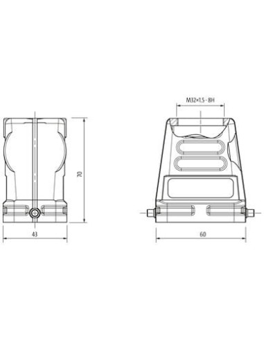 Obudowa Modlink Heavy B6, wysoki profil, IP65 70MH-GTDHL-A01D000 | Przewody i Złącza | Eshop Dopak | Wszystko dla Przemysłu