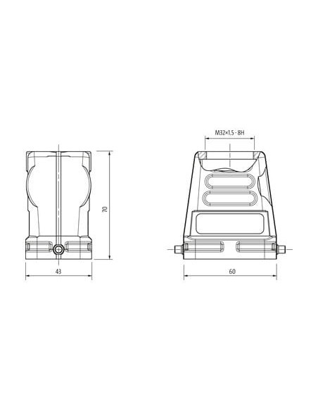 Obudowa Modlink Heavy B6, wysoki profil, IP65 70MH-GTDHL-A01D000 | Przewody i Złącza | Eshop Dopak | Wszystko dla Przemysłu